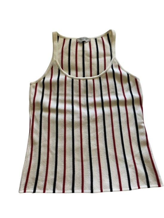 Gabriela Hearst Tops - Gabriela Hearst Ivory Tank Top with Black & Red Stripes